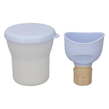 Imagem de Ainoli mictório portátil à prova de derramamento reutilizável funil de urina de emergência copo de xixi para crianças adultos viagens de carro (Azul)