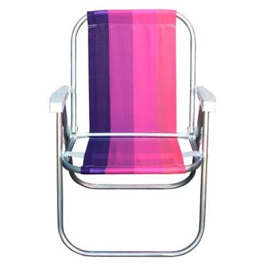 Imagem de Cadeira de Praia Alta Botafogo em Alumínio Cores Diversas - Item Sorti