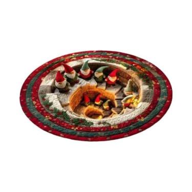 Imagem de Tapete De Boas-Vindas Com Estampa 3D De Bengala Doce De Natal E Furos 