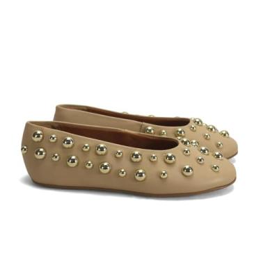 Imagem de Sapatilha areia com maxi bolinhas douradas - 34