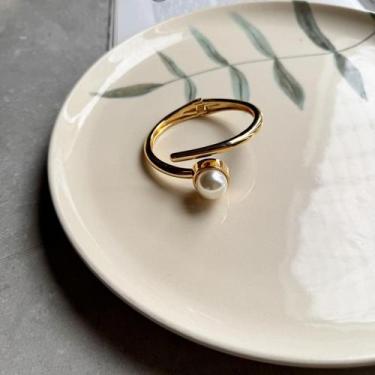 Imagem de Bracelete de Pérola Clássica Básico Cor:Dourado - NILZA BIJU, Dourado