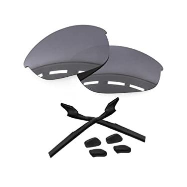 Imagem de Forobb Lentes de reposição polarizadas de 1,6 mm e kits de borracha para óculos de sol Oakley Half Jacket 2.0 OO9144 - Irídio cromado - policarbonato polarizado