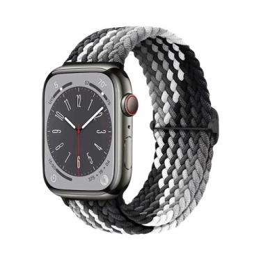 Imagem de Pulseira Solo Loop De Nylon Trançado Elástico De 40mm 44mm Para Apple 