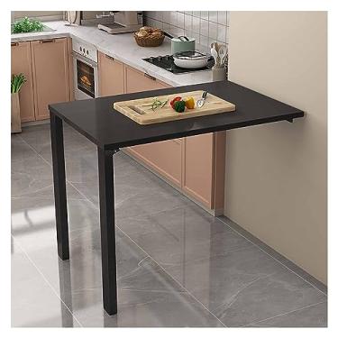 Imagem de Mesa de parede dobrável para parede, pequena mesa de parede dobrável resistente - mesa dobrável para escritório em casa, lavanderia, bar, cozinha, sala de jantar