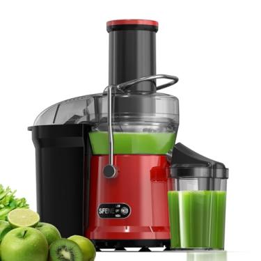 Imagem de SiFENE Máquina centrífuga, extrator rápido de suco de 800 W, grande calha de alimentação de 8,2 cm para sucos de frutas inteiras, fácil de limpar (vermelho)
