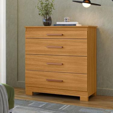 Imagem de Cômoda para Quarto 4 Gavetas Dakota Carvalho Americano