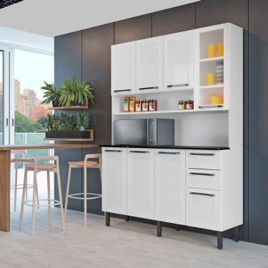 Imagem de Armário De Cozinha Compacta Aço Itatiaia 140cm 8 Portas 2 Gavetas Branco