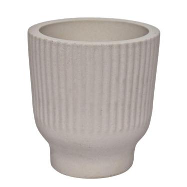 Imagem de Vaso Decorativo Garrafa Invertida Listras 9,5cm Cimento Artesanal Cinza