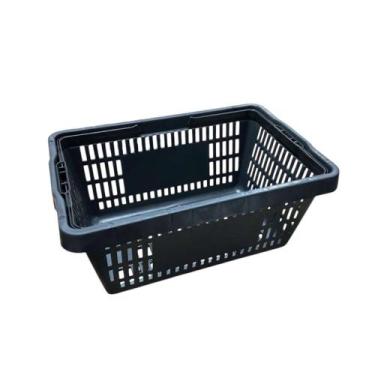 Imagem de kit 10 Cesto Caixa Plástica Vazada Retangular Supermercado Lojas Cesti