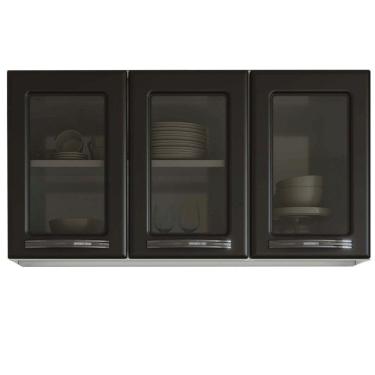 Imagem de Armário Aéreo Triplo Médio Esmeralda 820007-01 Telasul Preto