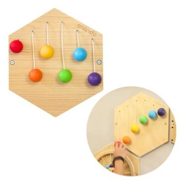 Imagem de Painel Sensorial Colmeia Bolas Brinquedos Educativos Inclusão Painéis 