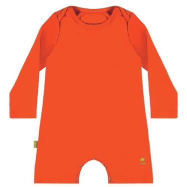 Imagem de Macacão Bebe Praia Piscina Com Proteção Uv 50+ - Bb3, P, Laranja