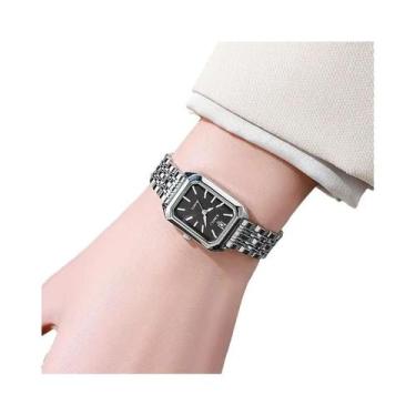 Imagem de Relógio De Quartzo Luxuoso Feminino Com Strass E Pulseira De Aço Inoxi