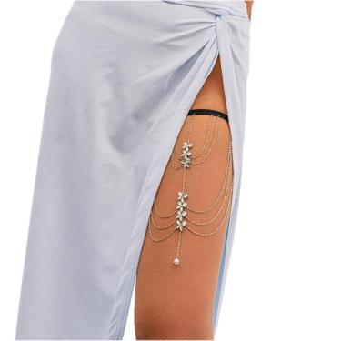Imagem de Body Chain Flor com Correntes e Pérolas Feminino Elegante - - anjo da 
