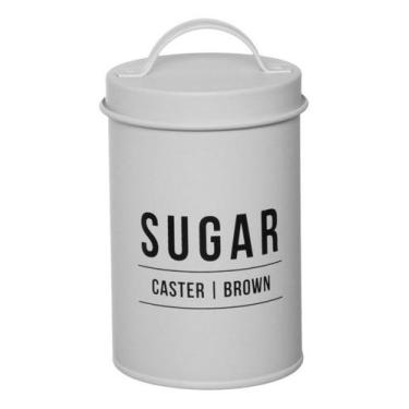 Imagem de Pote Mantimento Açúcar Sugar Aço 900ml C/ Tampa Cor Branco - Haüskraft