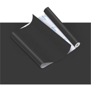 Imagem de Papel de Parede Plástico Adesivo PVC Fosco Preto 45CM X 10M - VMP