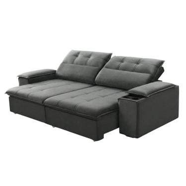 Imagem de Sofá Retrátil e Reclinável 3 Lugares 2,30m com Porta Copos Amore