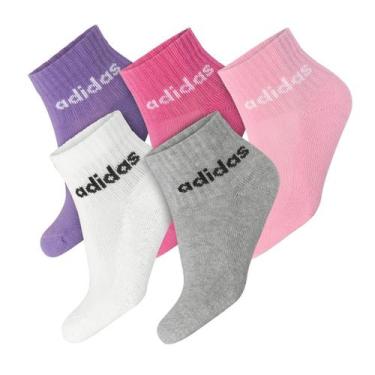 Imagem de Meias Adidas Ankle Linear Infantil - 25 ao 28 - Pack Com 05 Pares Sort