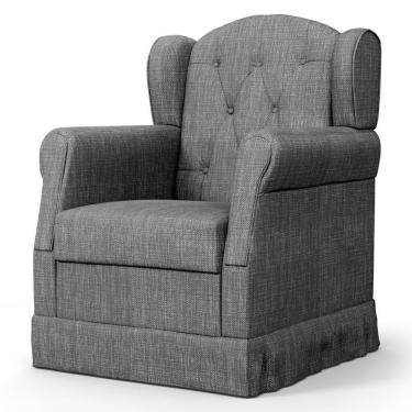 Imagem de Poltrona De Amamentação Fixa Lucy P04 Linho Cinza Escuro - Mpozenato