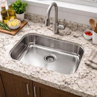 Imagem de Cuba Pia Inox 304 Cozinha N2 56x34x14 Eletrocubas Funda