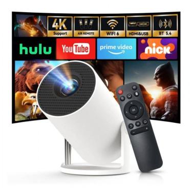 Imagem de Mini Projetor WEMI Branco WiFi 6 Bluetooth 5.4 Android 14 720P X1BQ 40W