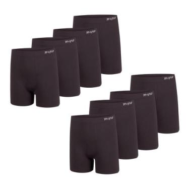 Imagem de Kit 8 Cuecas Box Masculina Sem Costura De Microfibra Trifil Lisa Básic