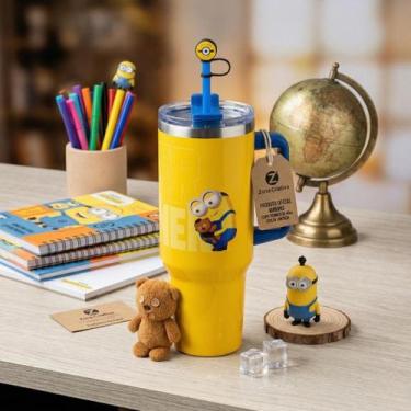 Imagem de Copo Térmico Tumbler Minions Zona Criativa 1,15L Original Com Alça e C