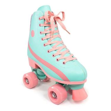 Imagem de Patins Infantil Feminino 4 Rodas Roller Profissional Rosa Luna Ajustáv
