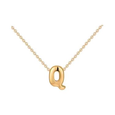 Imagem de Colar Feminino Banhado a Ouro 18K Com Letra Inicial Fofa Em Formato De