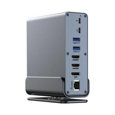 Imagem de Estação De Docking USB-C 15 Em 1, Hub Vertical 4K HD Para Três Monitor