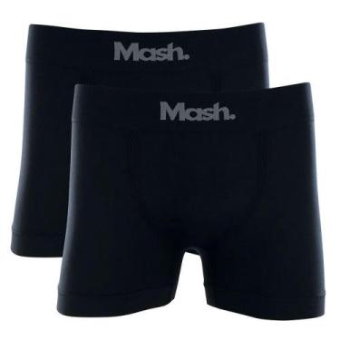 Imagem de Kit com 2 Cuecas Boxer Pretas Mash 711.01 Sem Costura, Preto, G