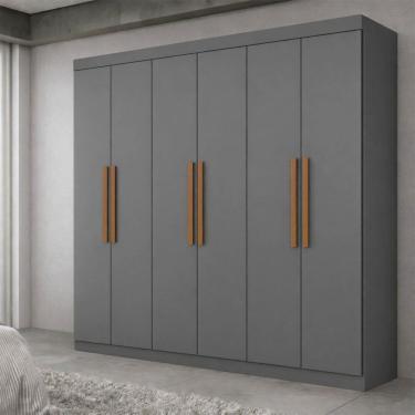 Imagem de Guarda-Roupa Casal Olimpo 6 Portas 2 Gavetas 100% Mdf Onix - Maxel