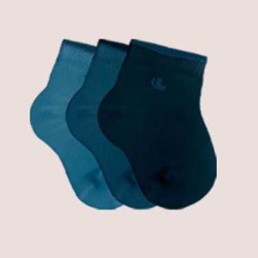 Imagem de Kit Com 3 Pares Meias Baby Lupo Bebe Lisa Infantil Original, P - 16 a 