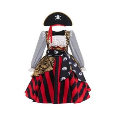 Imagem de Fantasia De Pirata Para Meninas, Vestido Colorido Para Halloween, Carn