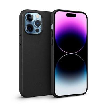 Imagem de Capa para iPhone 14 Pro - Couro Dual Preta - Gshield