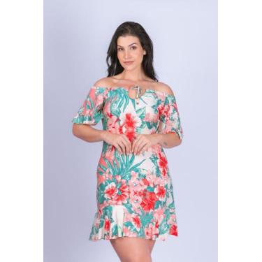 Imagem de Saída de Praia Vestido Viscolaycra - Stella Bernardi, P, Rosa estampa