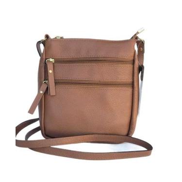 Imagem de Bolsa feminina transversal shoulder bag couro roma 1450 nude