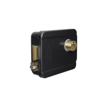 Imagem de Fechadura Elétrica 12V Sobrepor para Portão Preta com Sensor AA-ERL200PS Papaiz