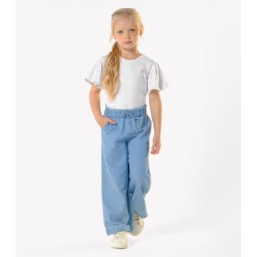 Imagem de Calça Infantil Jeans Wide Leg Trick Nick Azul, 4, Azul