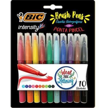 Imagem de Marcador Artistico Intensity BRUSH PENS 10 Cores Estojo - BIC