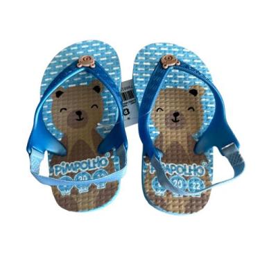 Imagem de chinelo infantil com elástico para menino pimpolho, Azul, 17/18
