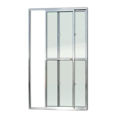 Imagem de Porta de Alumínio Balcão 210x150cm 2 Folhas com Vidro Liso Anodizado B