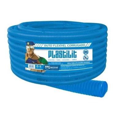 Imagem de Eletroduto Corrugado PVC 25mm x 50m Azul Plastilit