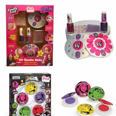 Imagem de Kit completo de beleza infantil Pinta Mechas Dos Rosa + Studio Nails E