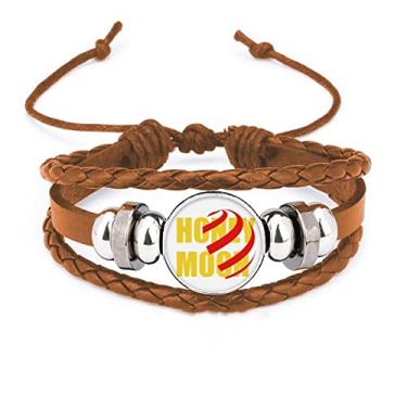 Imagem de un brand Pulseira de couro com faixa de lua de mel com ornamento de joias