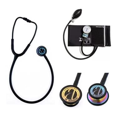 Imagem de Conjunto Kit Esfigmomanômetro Pamed + Estetoscópio Duplo Inox Eternity Luxo Bic (Arco Iris ES1504)