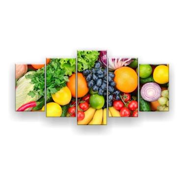 Imagem de Quadro Decorativo Frutas E Legumes 129x61 Sala Quarto