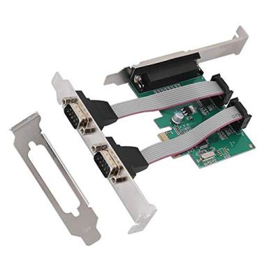 Imagem de Placa de expansão serial PCI-E com 2 portas, PCI Two 9 pinos RS-232 DB9 para DB25 LPT placa adaptadora de porta paralela, WCH382 Master Chip Desktop PCI Riser Card com suporte baixo