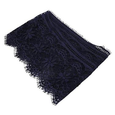 Imagem de Fita de renda bordada com acabamento em renda para roupas Renda Material para aparar rendas Tecido para artesanato Costurar presentes Embalar decora??es de casamento (Azul marinho)