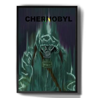 Imagem de Quadro decorativo Emoldurado Capa Desenho Serie Chernobyl para sala quarto